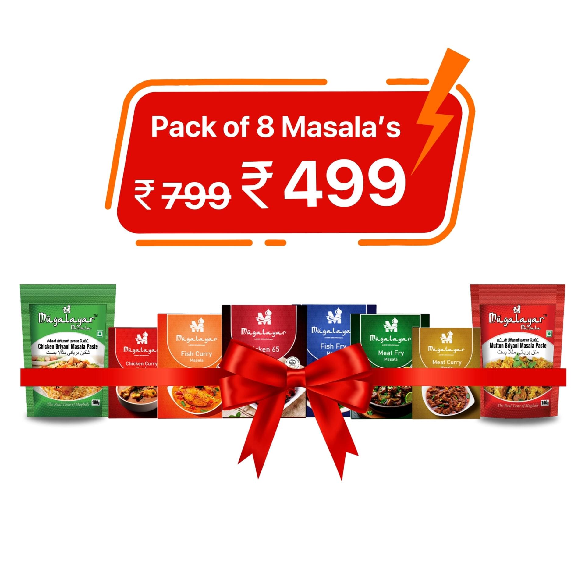 Get the Spice Bag of 8 Mugalayar Masala